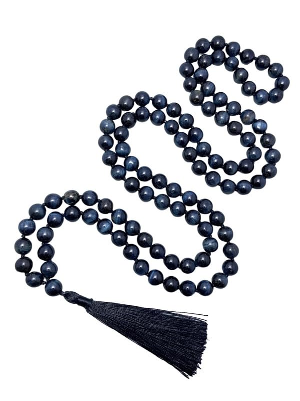 Mala 108 perles protection œil de tigre Hawk bleu contre le stress