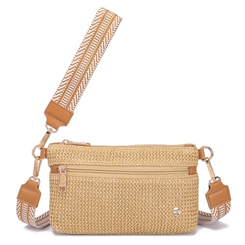 NEICOA Faux Straw Crossbody Bags Women, Small Summer Raffia Wristlet Purse by NEICOA - Used condition - US$22.84