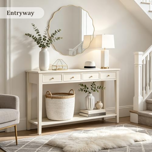 Image of WallBeyond Round Wavy Mirror for Wall Decorative 36 inch, Modern Round Mirror Aluminum Frame for Bathroom Bedroom Living Room Home House Office Entryway, Gold