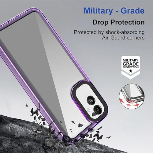 Image of Zapcase Back Case Cover for Samsung Galaxy F14 5G | Compatible for Samsung F14 5G Back Cover | Case Cover with Camera Protection | (TPU + PC | Translucent Purple)