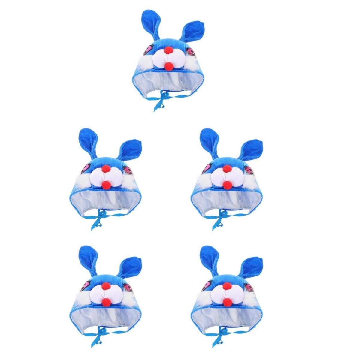SEWACC 5 Piezas Sombrero de Conejo Azul de Poliéster para Disfraz, Cómodo y Fácil de Limpiar, Adecuado para Fiestas de Halloween y Celebraciones Familiares