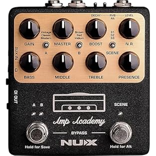 Free to download editor software Accurate classic amplifier modelling and IR loader 6 separate amplifier types Effects send/return loop for inserting other pedals n-ux NUX 3-band EQ, Presence and Reverb effect Amp Academy Guitar Amp Modulater Classic...