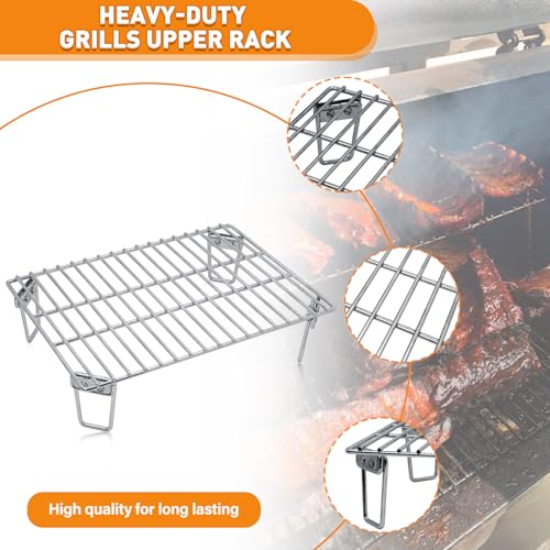 Grills Upper Rack for Green Mountain Davy Crockett Grill, Heavy-Duty Stainless Steel Grill Warming Rack Accessories, GMG-6016 Replacement Parts for GMG Trek Pellet Grill, Adding More Cooking Space