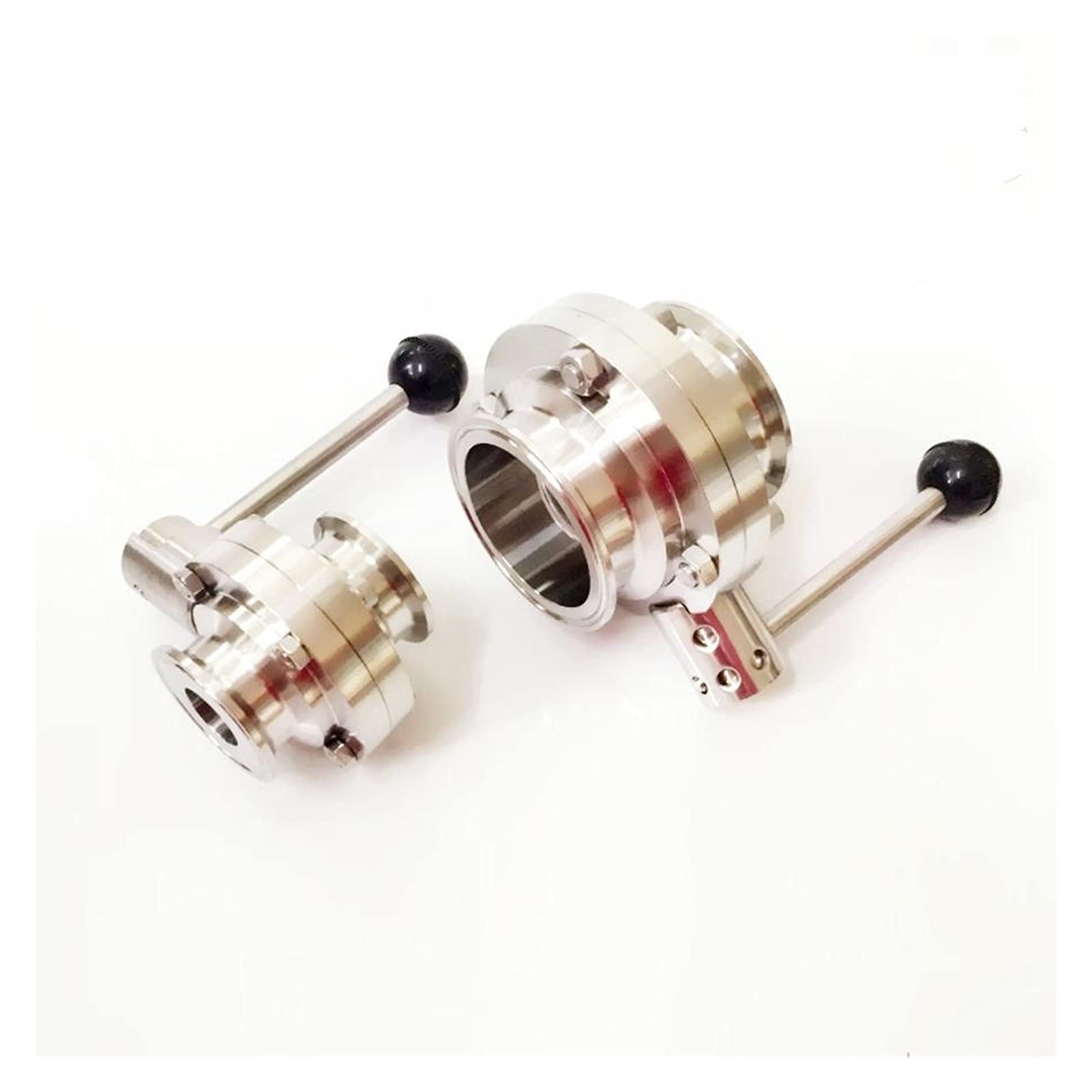 VSPPJYFG Ball Valve Hot And Cold Water Stop 63mm Pipe Outer Diameter X 2.5" Three-clamp Sanitary Butterfly Flow Control Valve SUS 316L Stainless Steel
