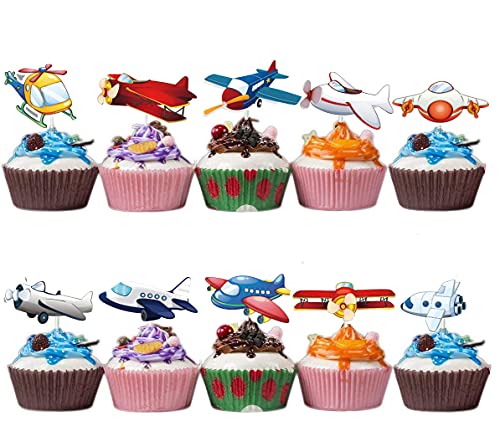 50Pcs Airplane Party Decorations Airplane Happy Birthday Banner Airplane Cloud Balloons Cake Toppers Glider Planes For Kids Plane Aviator Adventure Themed Birthday Party Decorations #TOP4