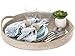 KOUBOO 1020045 La Jolla Rattan Round Serving Tray, White Wash