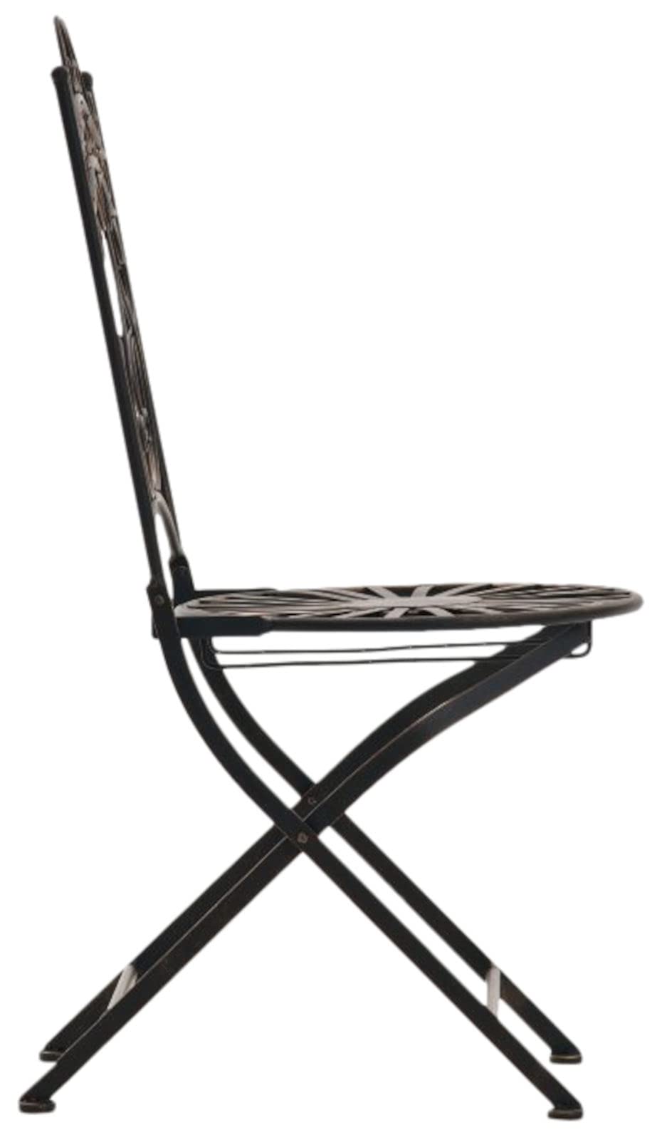 CLP Lot de 2 Chaises De Jardin Pliantes Indra I Chaises D'Extérieur en Fer Forgé pour Terrasse Ou Balcon Couleur:Bronze