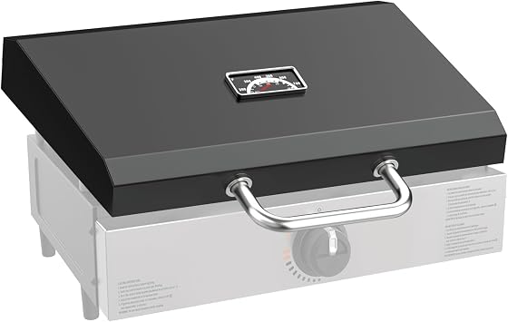 SafBbcue Hinged Lid for Blackstone Griddle 17 in for Blackstone 1971 1832 1814 1900 1650 1819 2142 1945 1939 1867 1939 Hard Griddle Cover Hood with Handle Also for Nexgrill and for Member Mark Grill