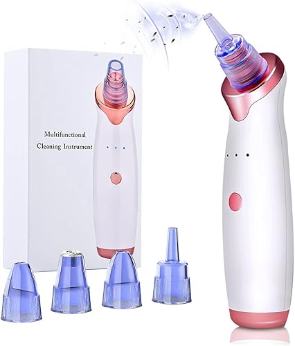 Blackhead Remover Pore Vacuum Cleaner - Pore Extractor Tool Acne Comedone Removal Kit USB Rechargeable Blackhead Suction Tool with 5 Probes and 3