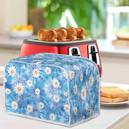 Image of Talayituse Boho Mandala Daisy Flower Print Toaster Cover 4 Slice Wide Slot, Lightweight Bread Maker Cover Dust Protection Washable Appliance Bag, M