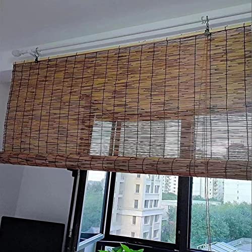 Store en bambou naturel marron carbonisé 90x210 cm avec accessoires - 3