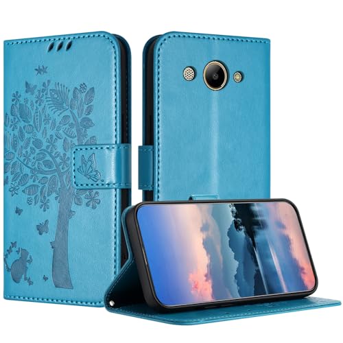 JayModHülle Hülle für Huawei Y3 2017, Leder Klapphülle Schutzhülle mit [Kartenfach] [Standfunktion] [Magnetverschluss] Handyhülle Kompatibel mit Huawei Y3 2017 - Blau