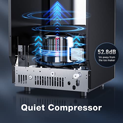 Free Village Commercial Ice Maker Machine, 100Lbs/24H, Stainless Steel Ice Maker Machine, 33Lbs Storage, 45Pcs/11-18Mins, Large Ice Maker With Lcd Panel, For Restaurant/Coffee Shop/Outdoor Kitchen #TOP4