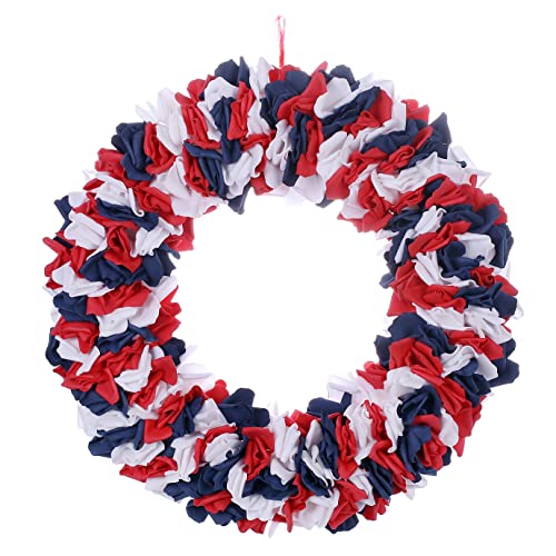 Llzll 4Th Of July Patriotic Wreath 13 Inch Handmade Red White And Blue American Flag Wreath Memorial Day Independence Day Wreath Patriotic Wreaths For Front Door #TOP11