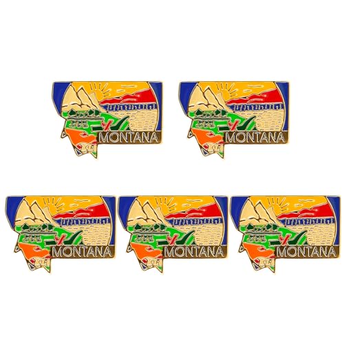 Image of State Shaped Map Lapel Metal Pin Enamel Brooch Keepsake Beautifully Designed for Backpack Hat