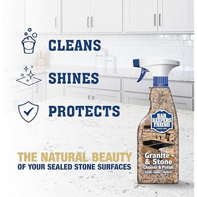 Bar Keepers Friend Granite & Stone Cleaner & Polish (25.4 oz) Granite Cleaner for Use on Natural, Manufactured & Polished Stone, Quartz, Silestone, Soapstone, Marble - Countertop Cleaner & Polish (2)