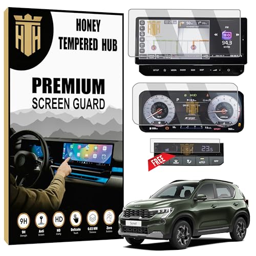 Image of Screen Guard For KIA SONET 2024 FACELIFT / 10.25 INCH INFOTAINMENT & INSTRUMENT CLUSTER GUARD /HTX+ GTX PLUS X LINE /Car Music System Accessories [Not Tempered Glass]