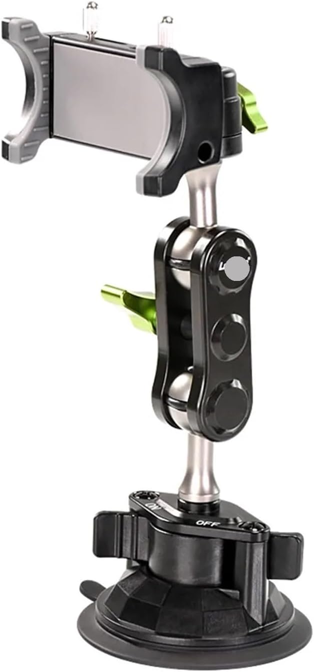 360 Degree Selfie in Car Rotatable Adjustable Phone Camera Bracket Universal Hand Suction Cup Holder Live Streaming Shooting(Black 1)