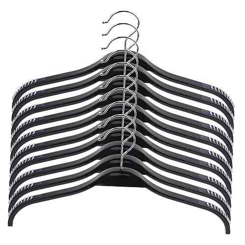 MUCKLILY 1Set Traceless Clothes Hangers Plastic Coat Hangers with Skid Design for Space Saving Closet Organization Suitable for Wet and Dry Clothing
