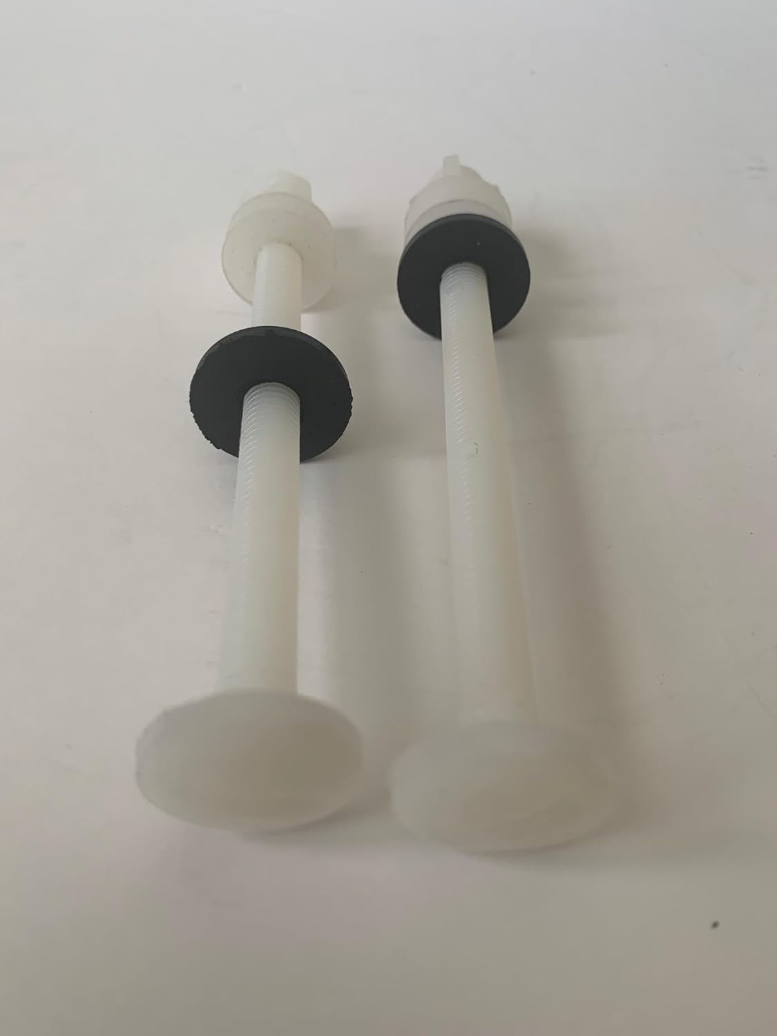 6 inch by 3/8 inch Nylon Toilet Seat Bolts with Rubber Washers by NuFlush