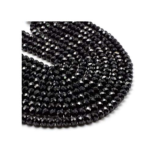 Spinal noir naturelle facettée haut de gamme, perles de prestige pour colliers de luxe