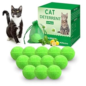 Cat Deterrent Outdoor, 12 Pack Natural Peppermint Cat Deterrent Indoor, Keep Cats Out of Plants, Yards, Gardens from Cats and Dogs