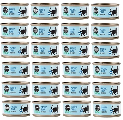 Cosma Nature 70 g | Katzenfutter nass | Nassfutter | mit 75% zartem Fleisch oder Fisch | schonend im eigenen Saft gegart | ganz ohne Zusatzstoffe (18x, Pazifikthunfisch)