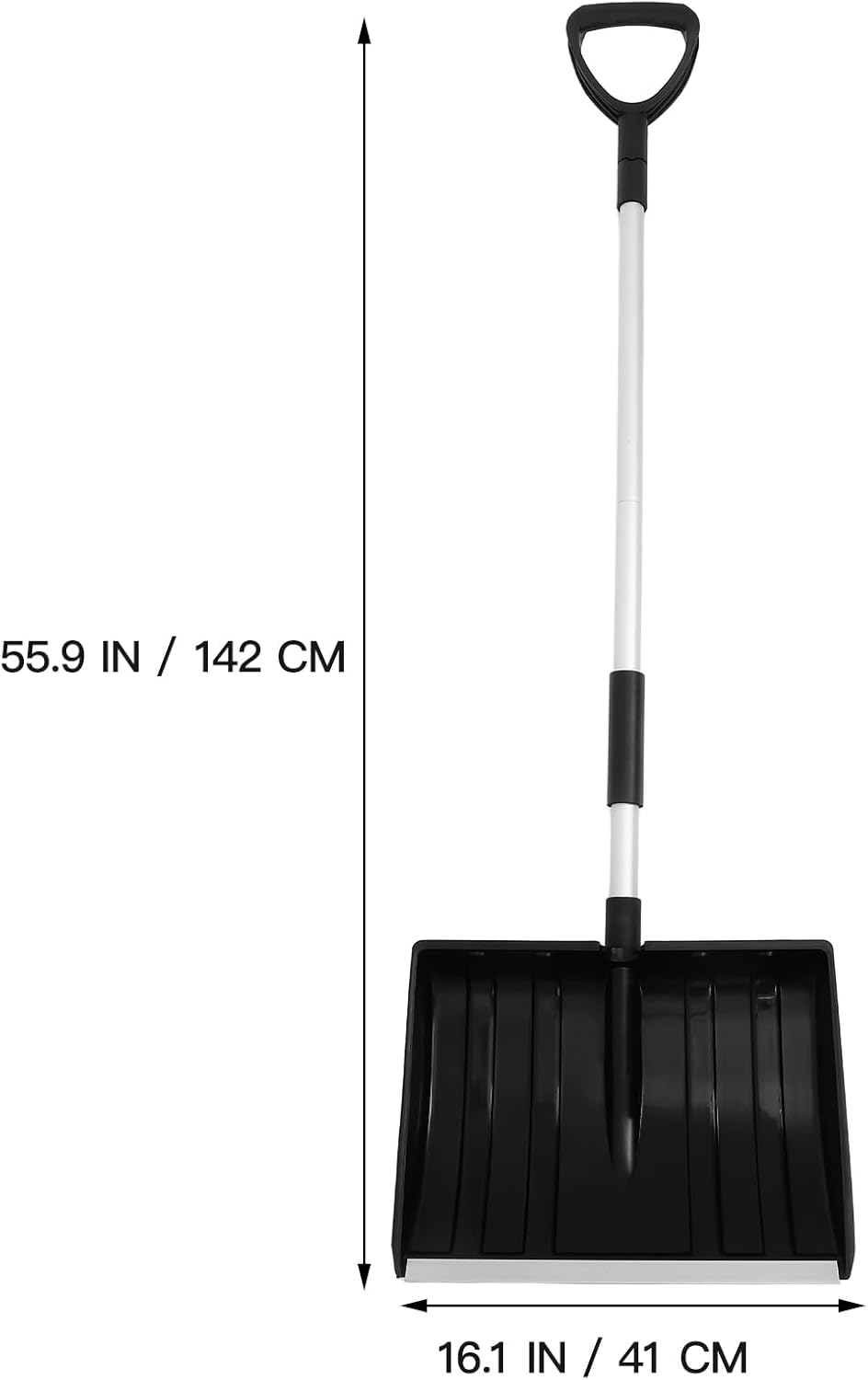 Yardwe Extended Aluminum Snow Shovel with Ergonomic D-Handle Portable Foldable Ice and Snow Remover Tool for Driveway Car Garden Camping and Road Use
