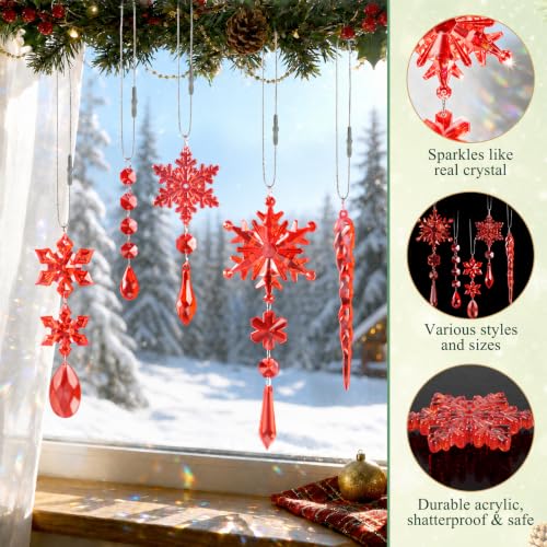 Image of Crystal Christmas Ornaments for Tree Decorations, Winter Wonderland Party