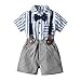 Conjunto de traje niño de 3 Piezas Trajes de Bebés Niños Camisa Chaleco + Pajarita + Pantalón traje tirantes Bebé Niño Caballeros Traje de Esmoquin Formal Niño Caballeros Bautismo Boda Conjuntos