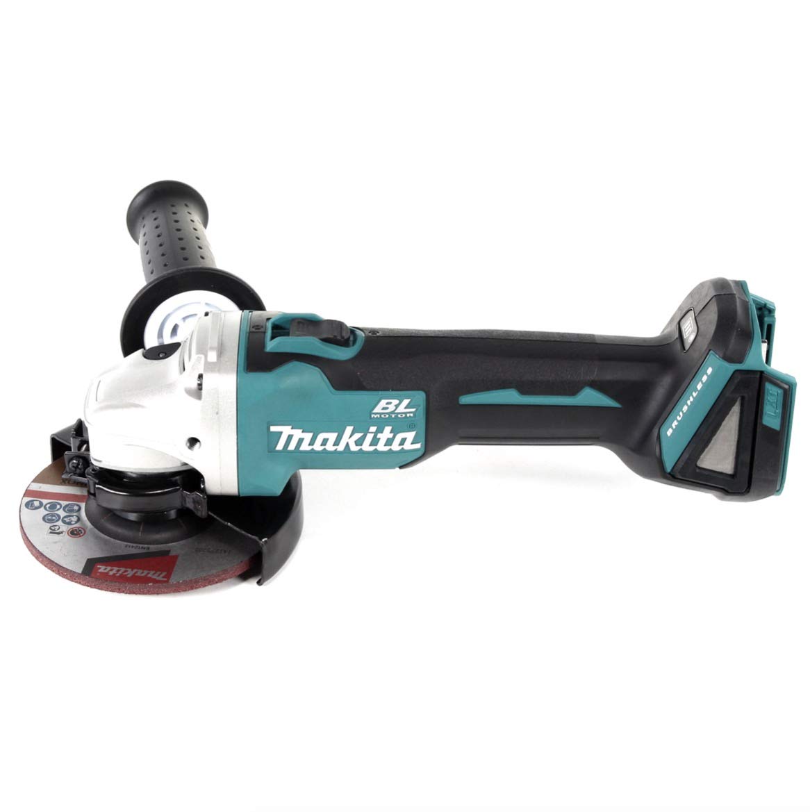 Makita DGA 504 RF1J akumulatorowa szlifierka kątowa 18 V 125 mm w MAKPAC w zestawie 1 x akumulator BL 1830 + ładowarka DC18RC