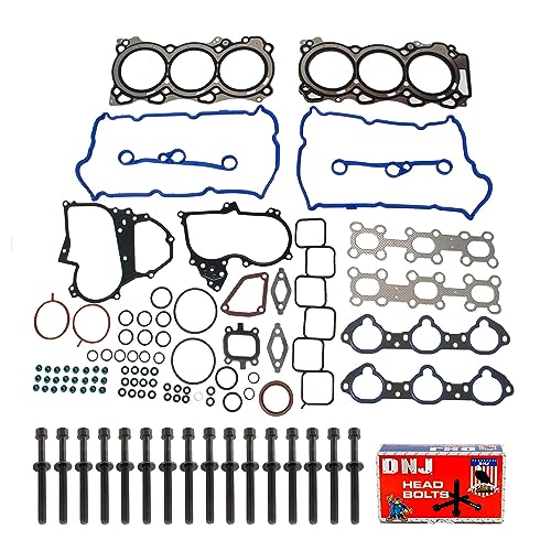 Image of DNJ HGB663 Engine Cylinder Head Gasket Set with Head Bolt Kit, Complete Repair Set for 2008-2020 Infiniti G37 3.7L V6 3696cc 24V DOHC