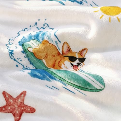 Image of BORITAR Baby Blanket for Boys Girls with Surfing Puppy Design 30 x 40 Inch