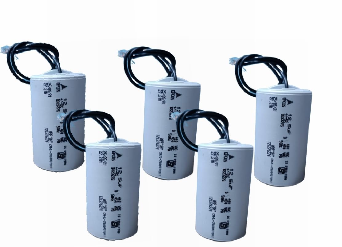 EPCOS 12.5MFD Running Capacitor for Motor Run, 440VAC (Off White, Pack of 5)
