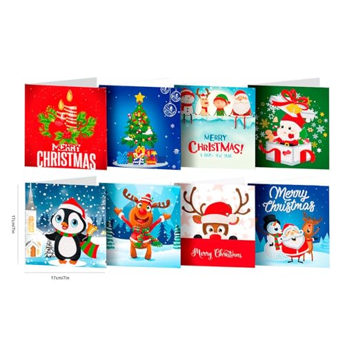 Tarjetas de felicitación de Navidad con diamantes para adultos y amigos entusiastas del DIY 6