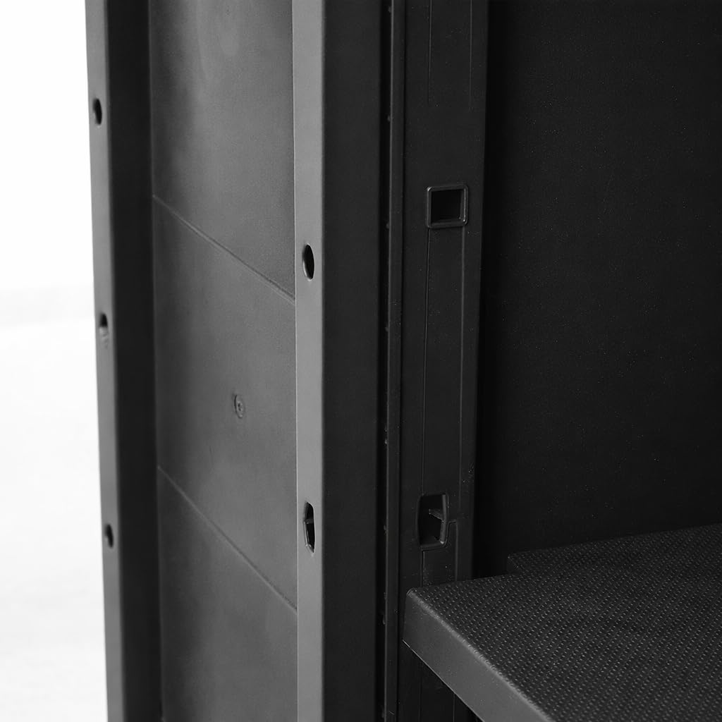 Ondis24 Kunststoffschrank Prime Beistellschrank mit 3 Böden verstellbar 15 kg Schwarz Abschließbar Mehrzweckschrank für Haushalt, Keller & Abstellraum (Schloss Nicht enthalten) (172cm)