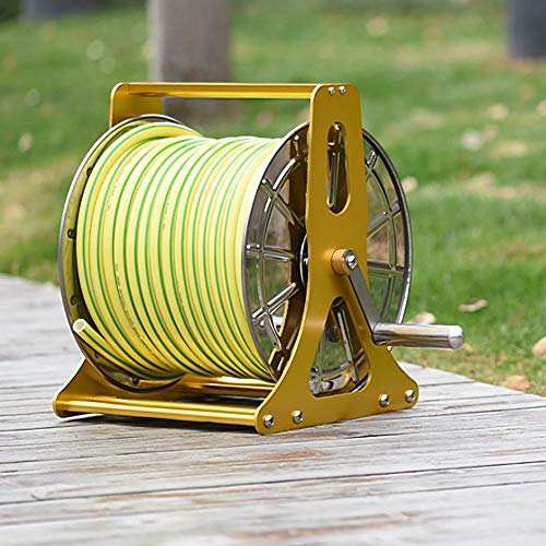 Carrello avvolgitubo da Giardino Universale, 60 m in Acciaio Inox, Soluzione di stoccaggio Portatile, Supporto per Tubo di irrigazione da Esterno Senza Tubo Flessibile
