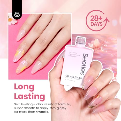 Image of Beetles Jelly Gel Nail Polish Set - 6 Colors 15ML Full Size Full Size HEMA-Free Nude Pink Brown Milky White Sheer Gel Polish Kit Translucent Effect Soak Off UV Colorful Bottle Gel Gift for Women