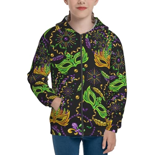 Carnival Mardi Gras3 Kid Hoodies Boys Zip Up Sweatshirts Girls Pullover with Pocket3