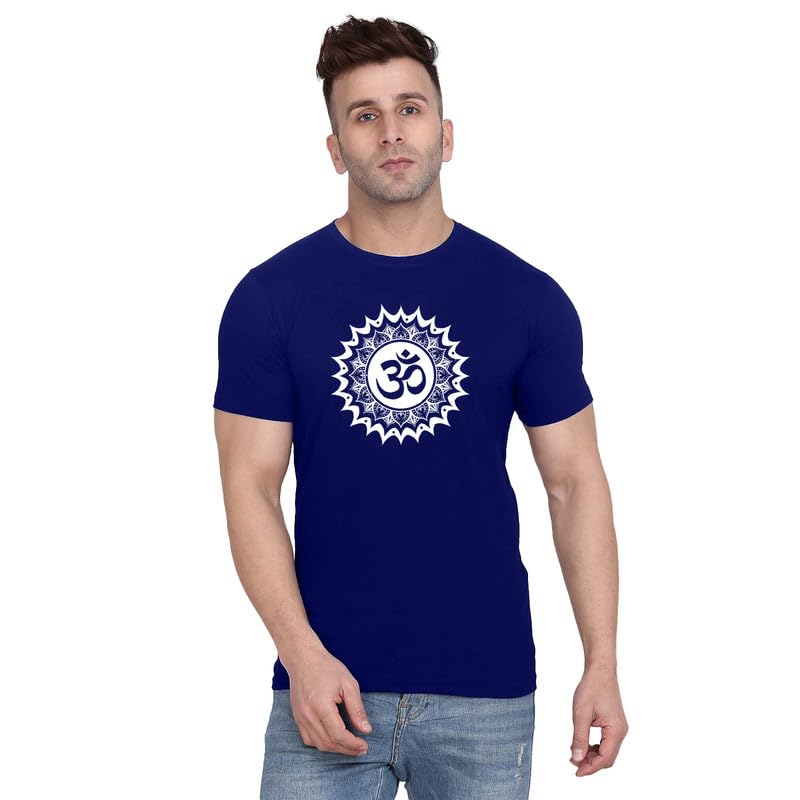 Original Way Men Cotton Half Sleeve Round Neck Om Symbol Printed T Shirt HSR-2204
