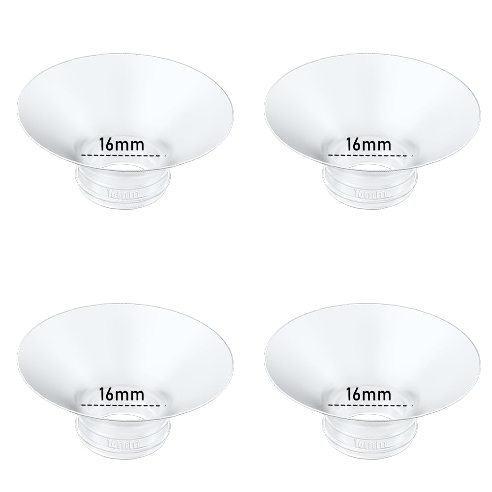 IVARONAL Flange Insert 4PCS 16mm Compatible with Momcozy M9/M6/M5/S12 Pro/V1 Pro/V2 pro, Spectra/Medela/Elvie/NCVI/TSRETE/eufy/Lansinoh/Paruu/MomMed Breast Pump 24mm Shields/Flanges (4pcs-16mm)