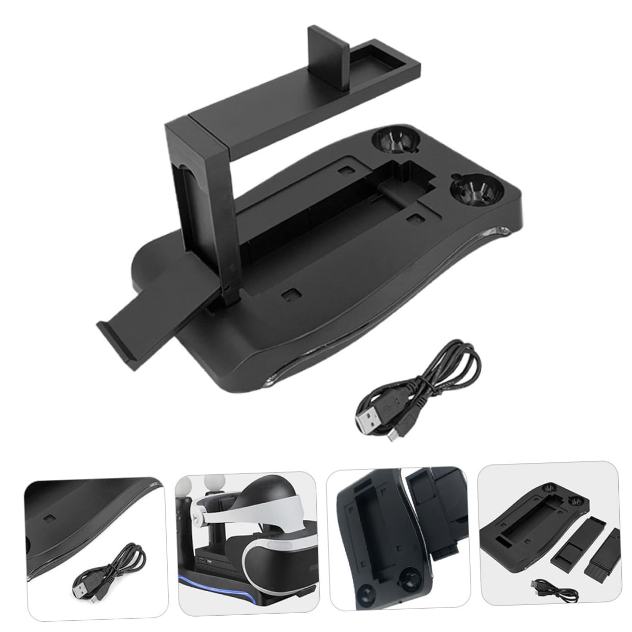 HEMOTON Supporto di Ricarica per Controller Vr, Organizer in Abs Nero, Base Multifunzione per Gaming Stazione Ordinata e Pratico Alloggiamento