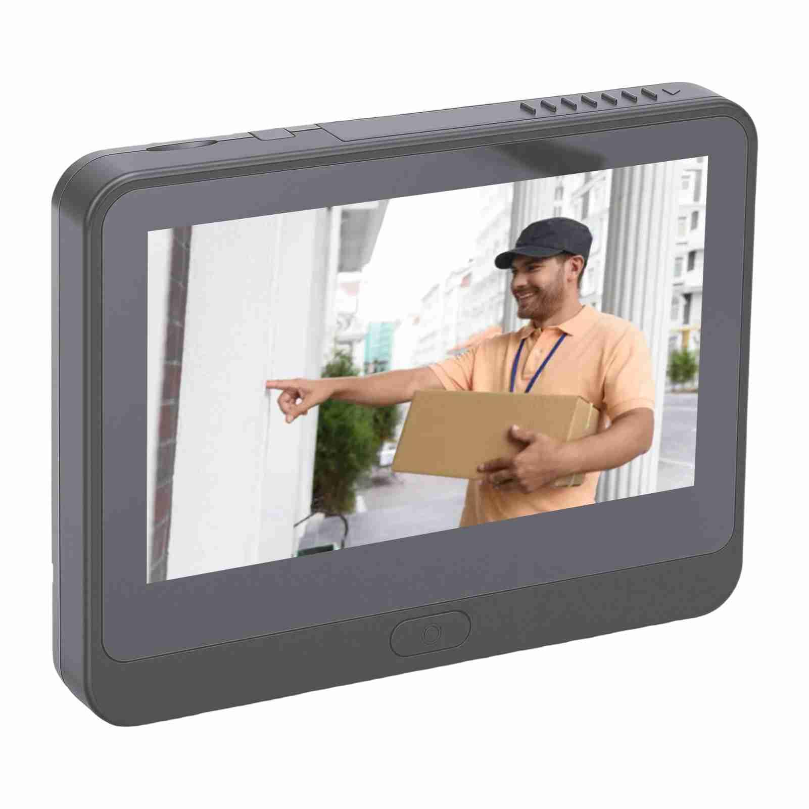 Eujgoov Videocitofono WiFi con Telecamera, Campanello Video Smart 1080P Display IPS da 4,3 Pollici Angolo di Visione 155 Gradi con Rilevamento PIR Filtro Umano for Sicurezza Domestica 24