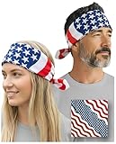 Costume Adventure American Flag Bandana Headband Men's Patriotic USA Flag Bandana USA Apparel Clothing Bandanna America Apparel - One Size