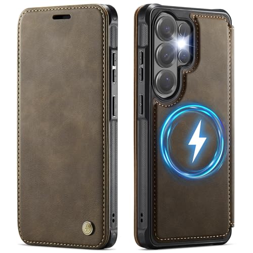 PlusnapX for Samsung Galaxy S26 Ultra - Slim Case Magnetic Wallet Brown