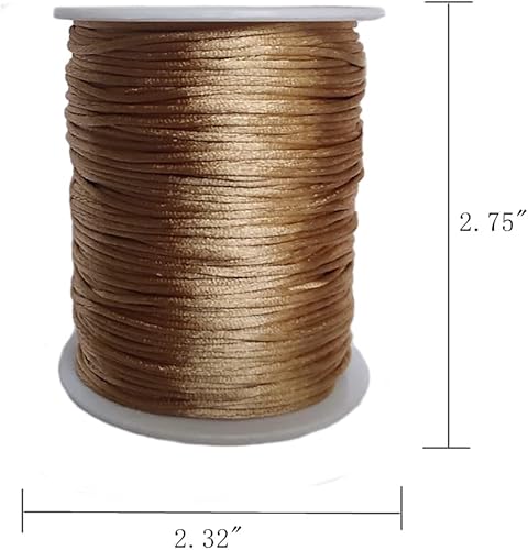 Vista 111 de Cuerda de nailon satinado de 0.059 in para pulseras de macramé, nudos chinos, collares, joyería de 109 yardas (gris plateado) Gris
