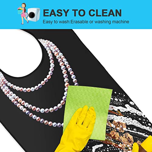 Tockonimn Adult Bibs For Women Eating Washable Waterproof - 7 Pack Bib For Reusable Elderly Adults Crumb Catcher Senior Citizens Dining Adjustable Snap Closure With Crumb Catcher Clothing Protectors #TOP4