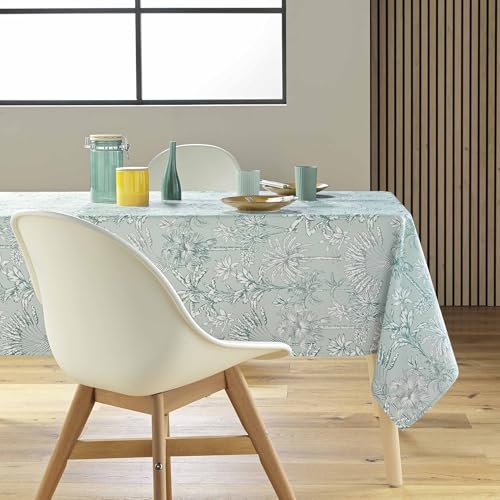 Douceur d'Intérieur - Mantel Rectangular (145 x 240 cm), Color Salvia y poliéster Estampado