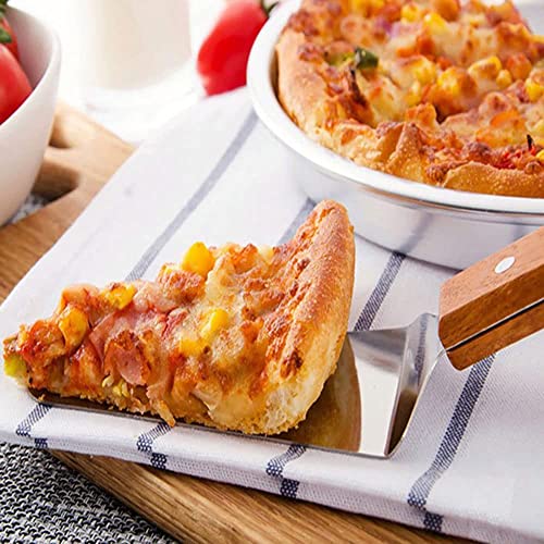 Image of P-Plus International Pizza Cutter and Serving Turner - Pizza Serving Turner - Pizza Cutter Tool - Pizza Spatula - Pizza Cutter Wheel (Set of 2)