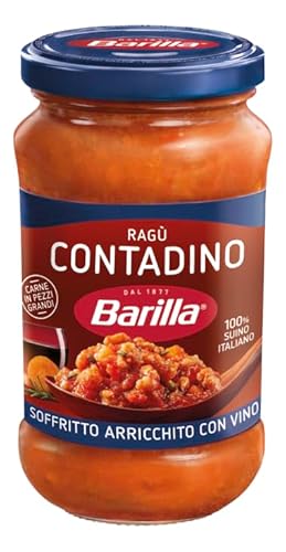 Barilla Pastasauce Ragu Contadino 300g | Italienische Pasta-Sauce mit Tomaten, Rotwein und Fleisch, Nudel-Sauce, Bolognese